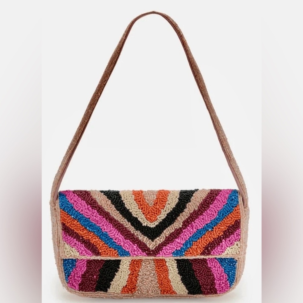 America & Beyond SoHo Tan Tufted Shoulder Women's Bag. Vibrant! NWT